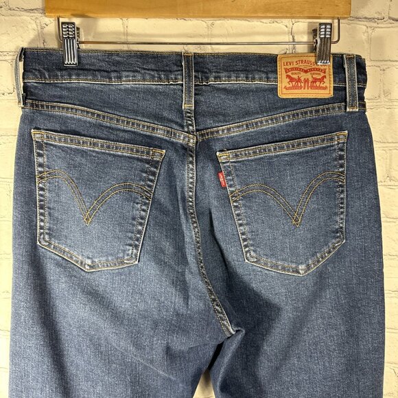 Levis Jeans Womens 32 Blue Wedgie Straight Button Fly High Rise Medium Wash - Picture 6 of 14